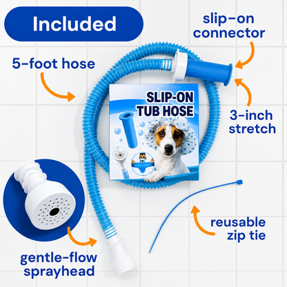 Slip-On Shower Hose – No-Install Sprayer Attachment for Hair, Pets & Baby Bath