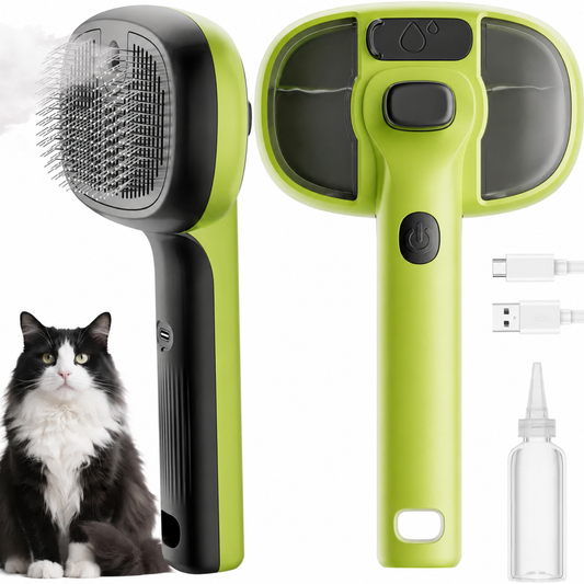 MistPaw – Steam-Powered Cat Grooming Brush