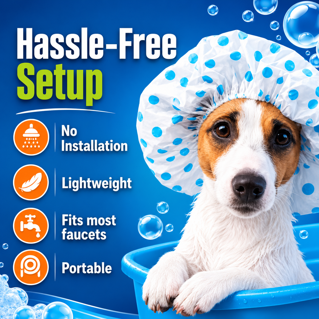 Slip-On Shower Hose – No-Install Sprayer Attachment for Hair, Pets & Baby Bath